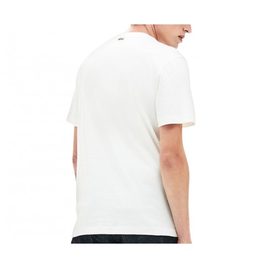 Lacoste Classic Graphic Big Croc Tee Mens - Flour