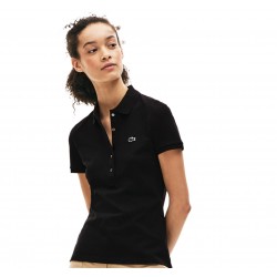 Lacoste 5 Button Slim Stretch Core Polo Womens - Black